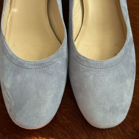 Everlane The Day Heel Blue Suede Italian Leather Shoes Size 8 - Picture 5 of 13